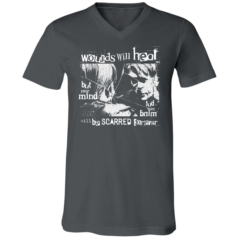 Unisex V-Neck T-Shirt - 2ERQLHBK - Asphalt - 12