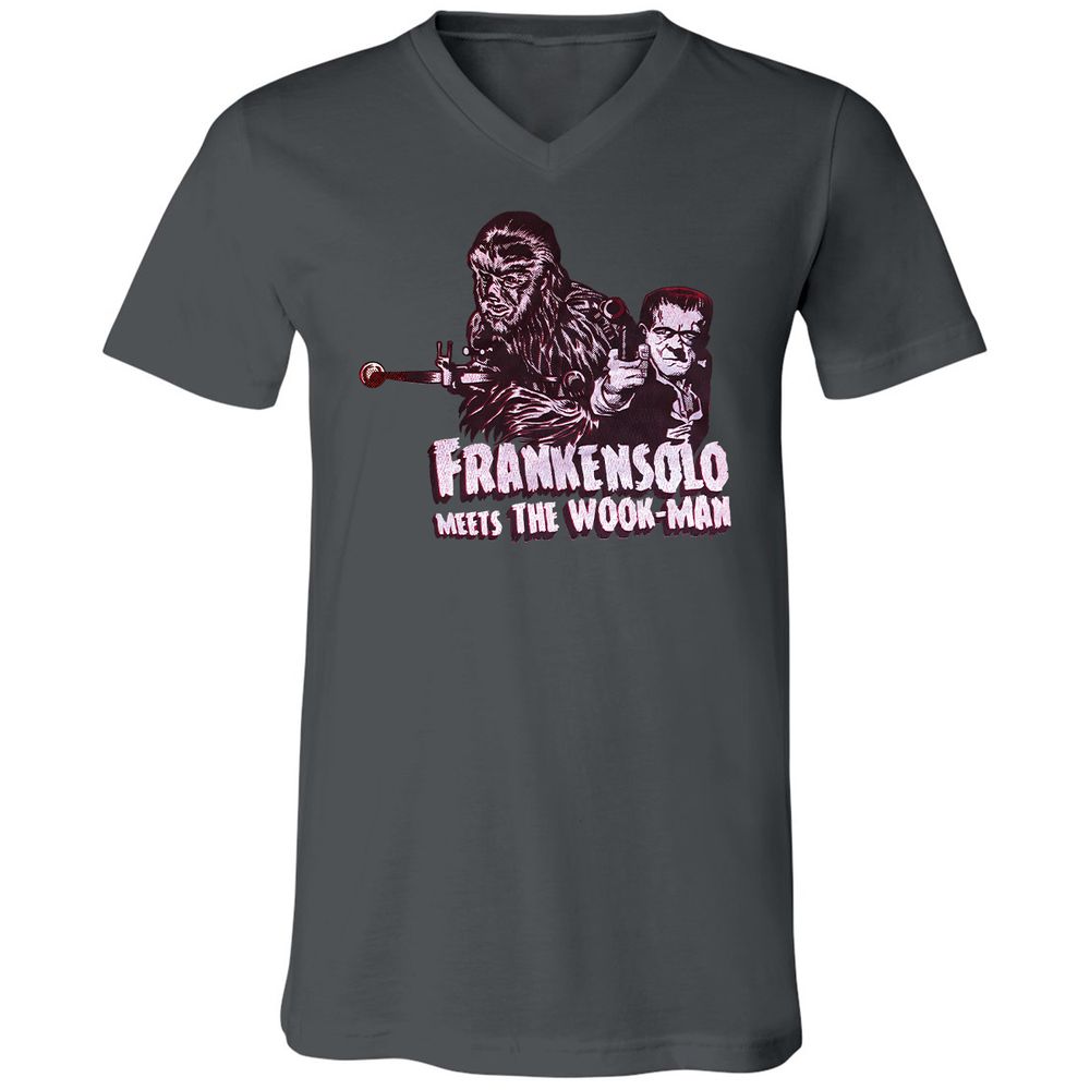 Unisex V-Neck T-Shirt - KPLYBXQH - Asphalt - 12