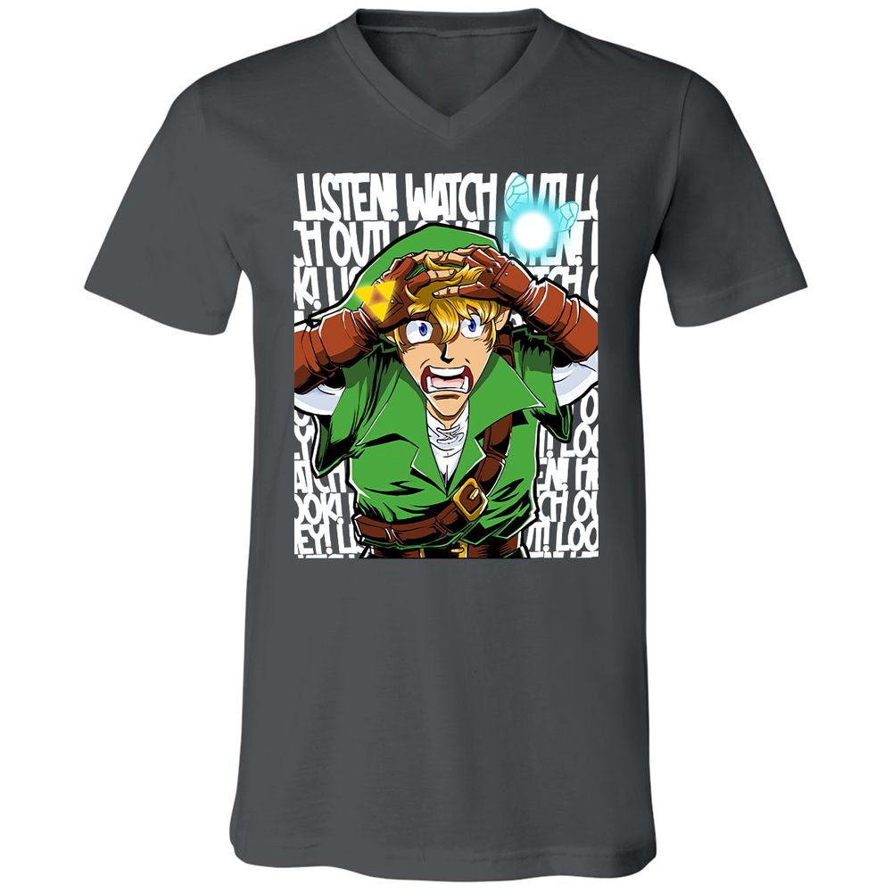 Unisex V-Neck T-Shirt - EY6E5ZQP - Asphalt - 12