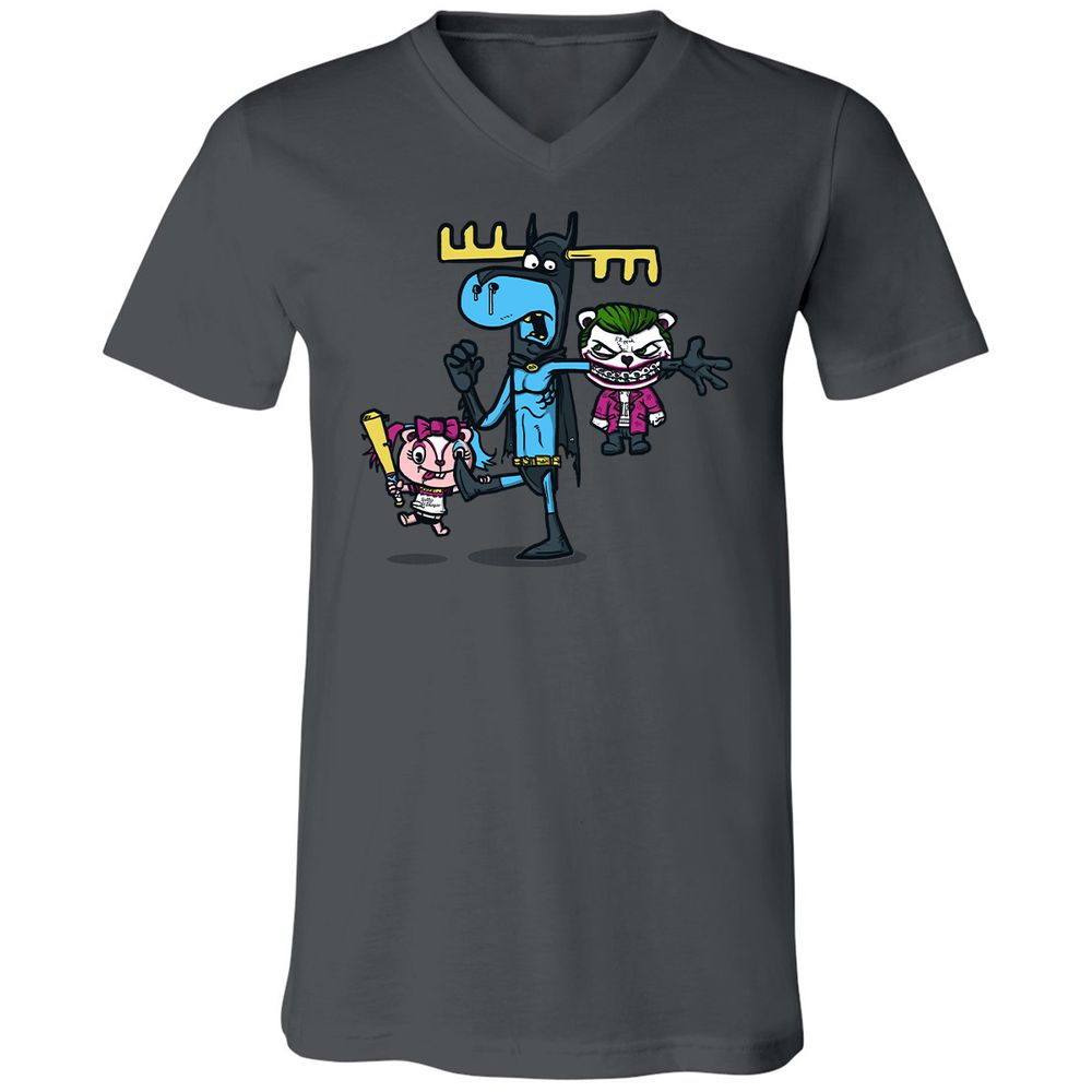 Unisex V-Neck T-Shirt - GXGN7ZFL - Asphalt - 12