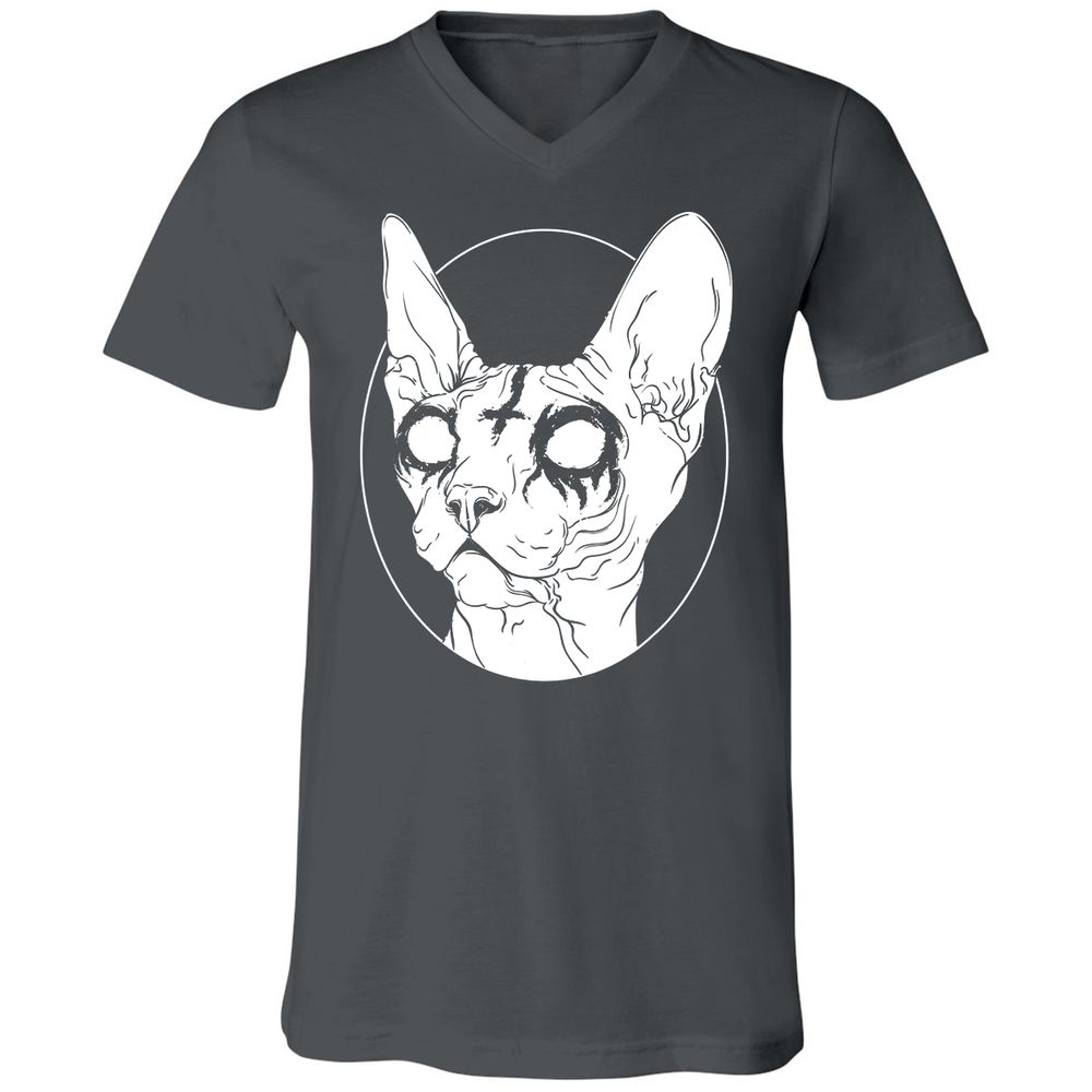 Unisex V-Neck T-Shirt - XN97RFH6 - Asphalt - 12