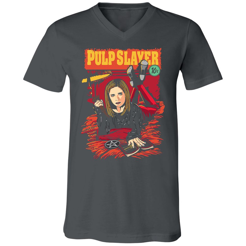 Unisex V-Neck T-Shirt - VH1AD7EJ - Asphalt - 12