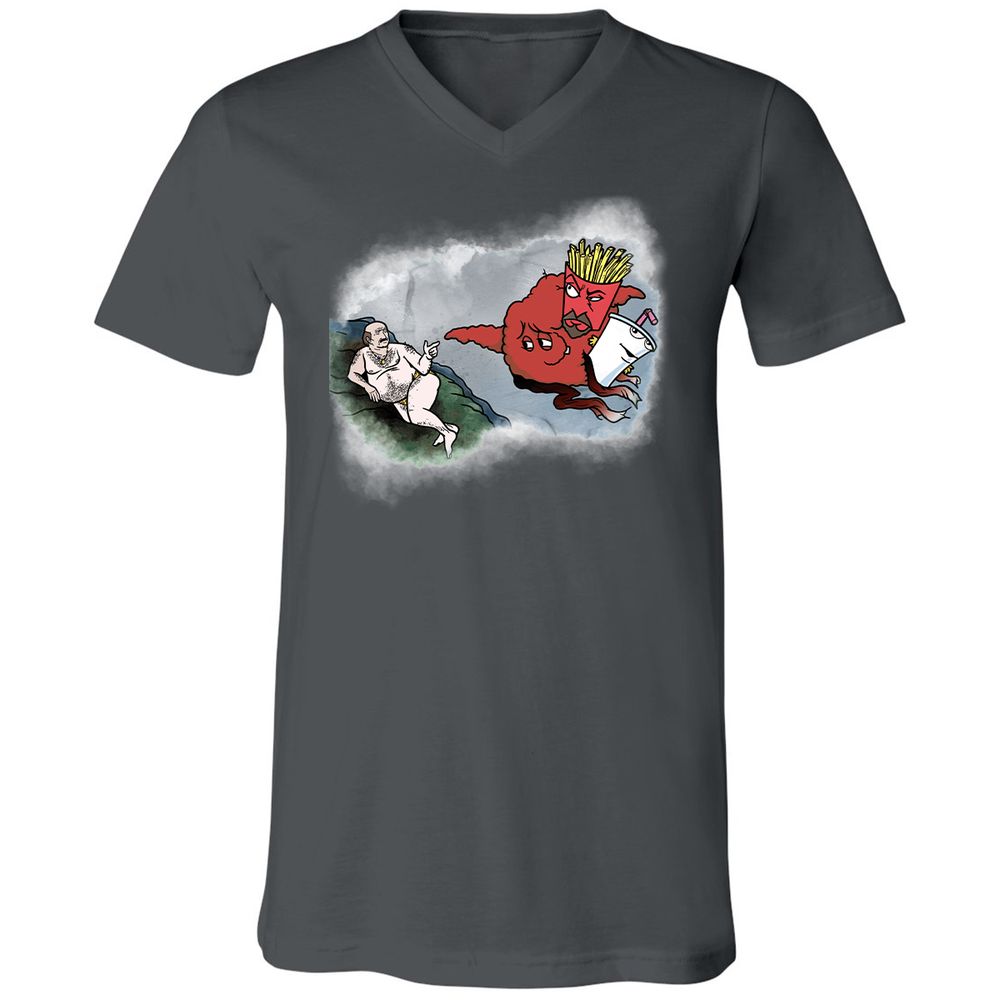 Unisex V-Neck T-Shirt - 96BVNCRV - Asphalt - 12