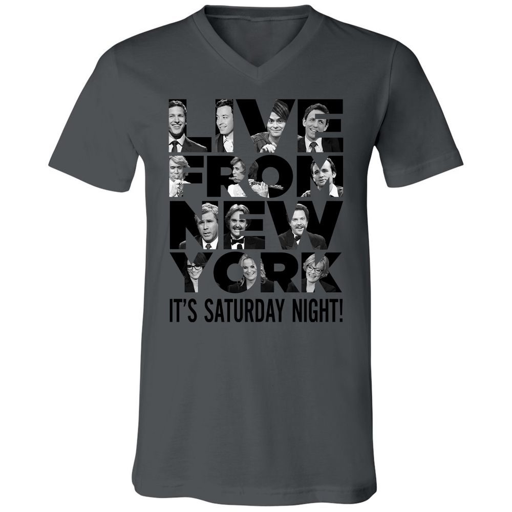 Unisex V-Neck T-Shirt - JQFS7Z9D - Asphalt - 12