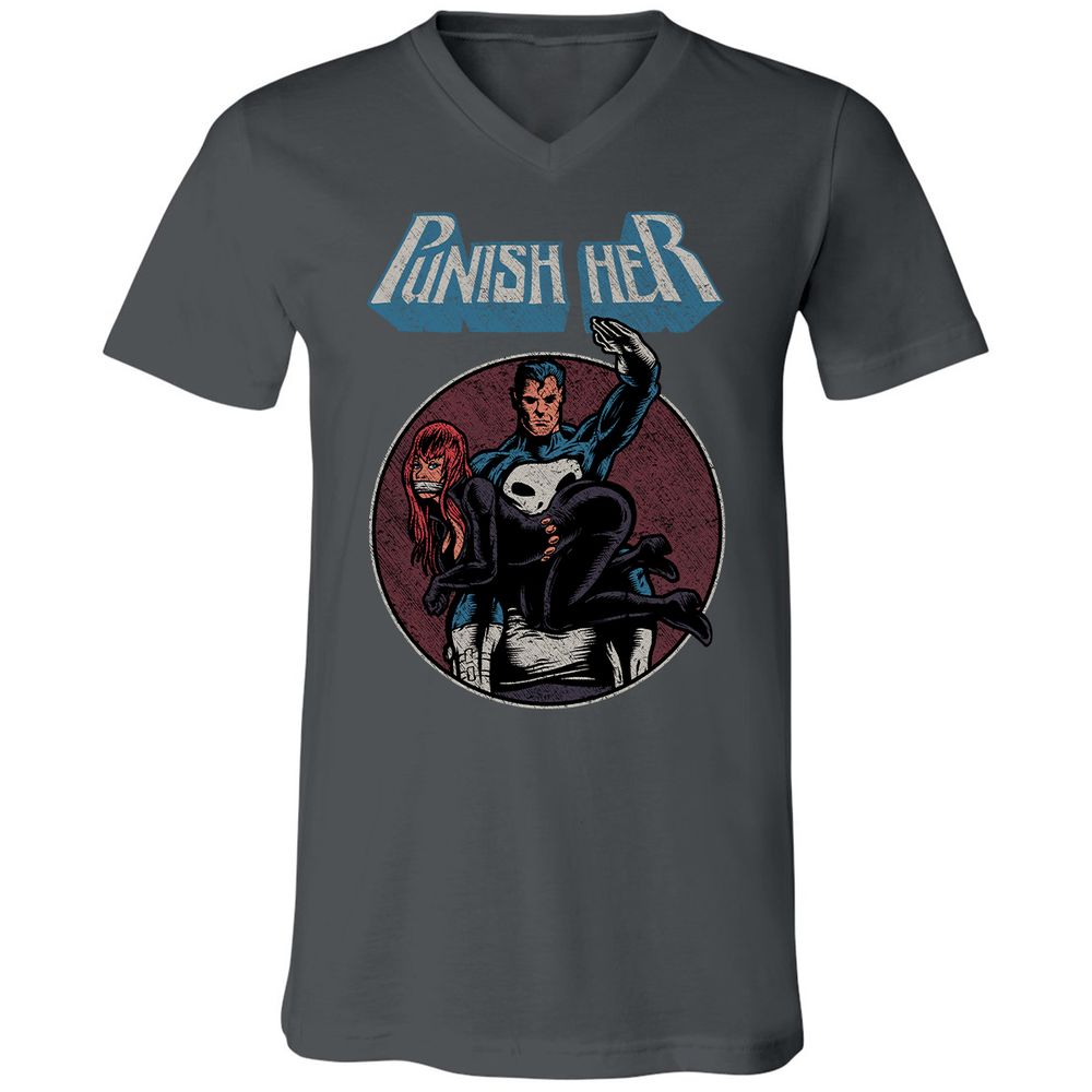 Unisex V-Neck T-Shirt - VGLEKTQB - Asphalt - 12