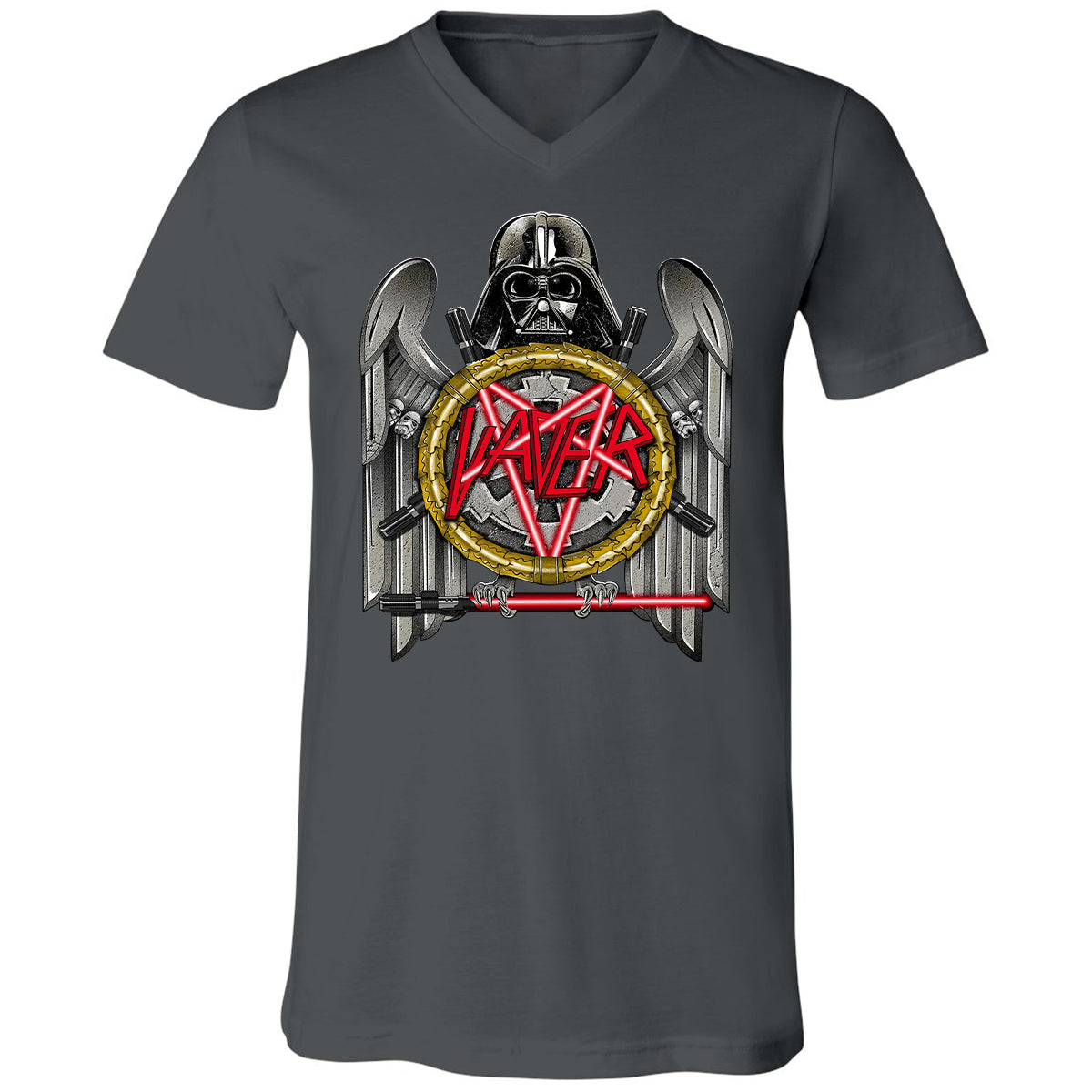 Unisex V-Neck T-Shirt - LQHHBQDZ - Asphalt - 12