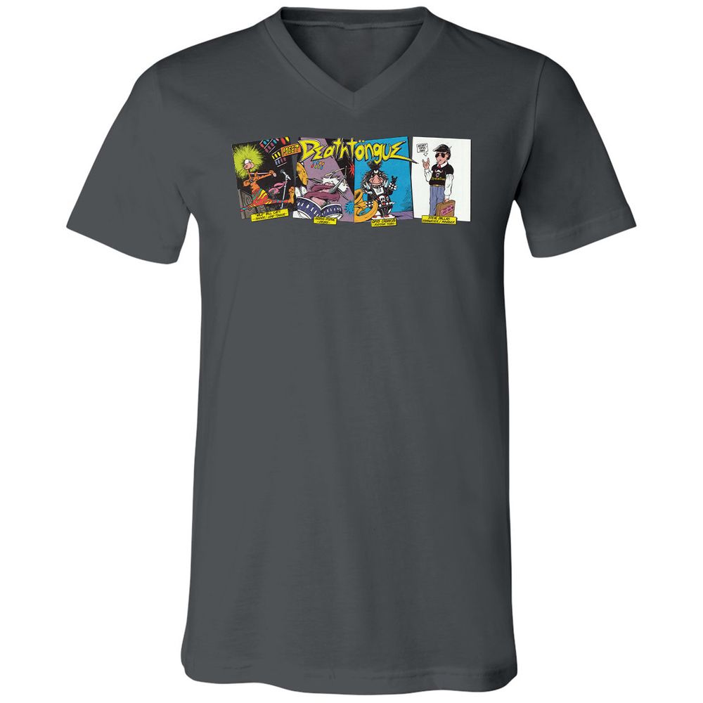 Unisex V-Neck T-Shirt - UXJPEJBW - Asphalt - 12