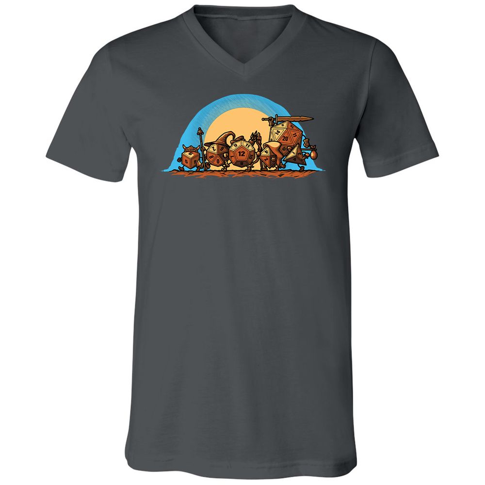 Unisex V-Neck T-Shirt - UDAEVBYL - Asphalt - 12