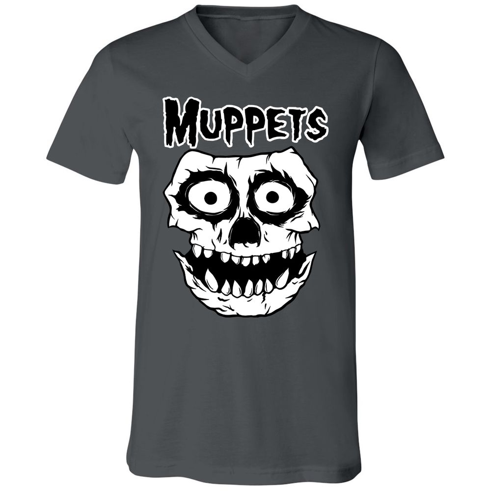 Unisex V-Neck T-Shirt - DCQUZY1C - Asphalt - 12