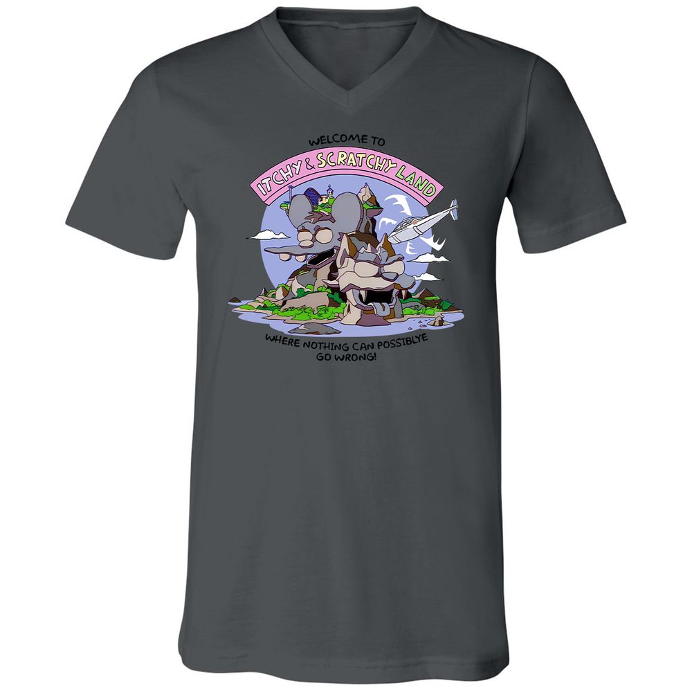 Unisex V-Neck T-Shirt - H6RRC4M5 - Asphalt - 12