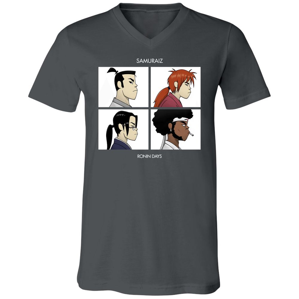 Unisex V-Neck T-Shirt - XFWR5DR4 - Asphalt - 12
