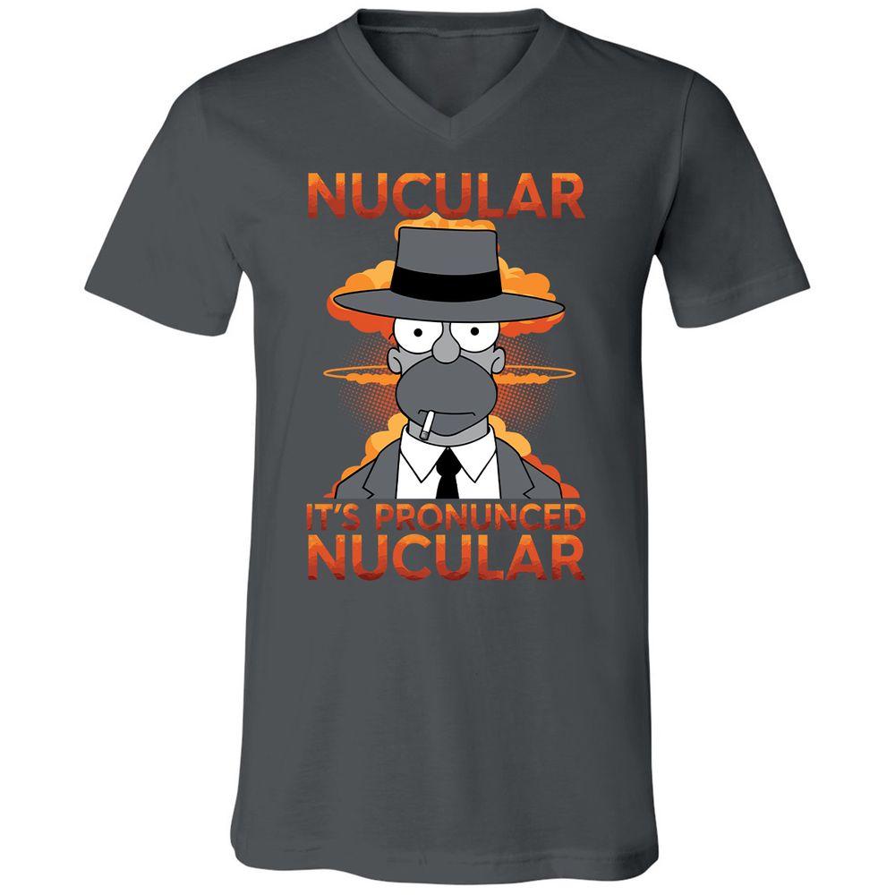 Unisex V-Neck T-Shirt - HLG2PUK5 - Asphalt - 12