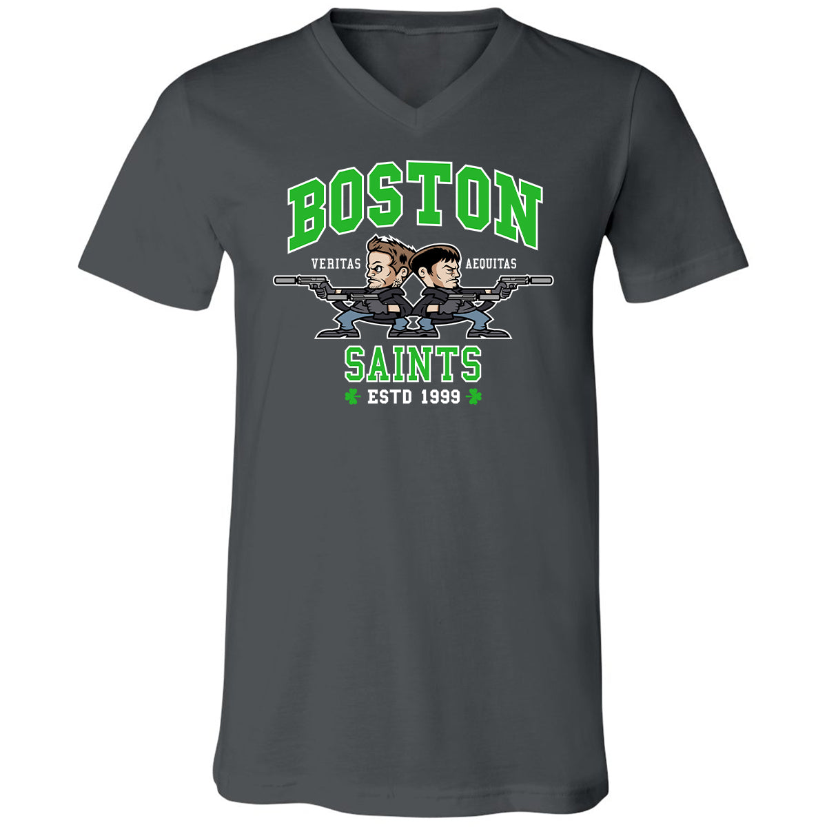 Unisex V-Neck T-Shirt - 3KBJWPQ1 - Asphalt - 12