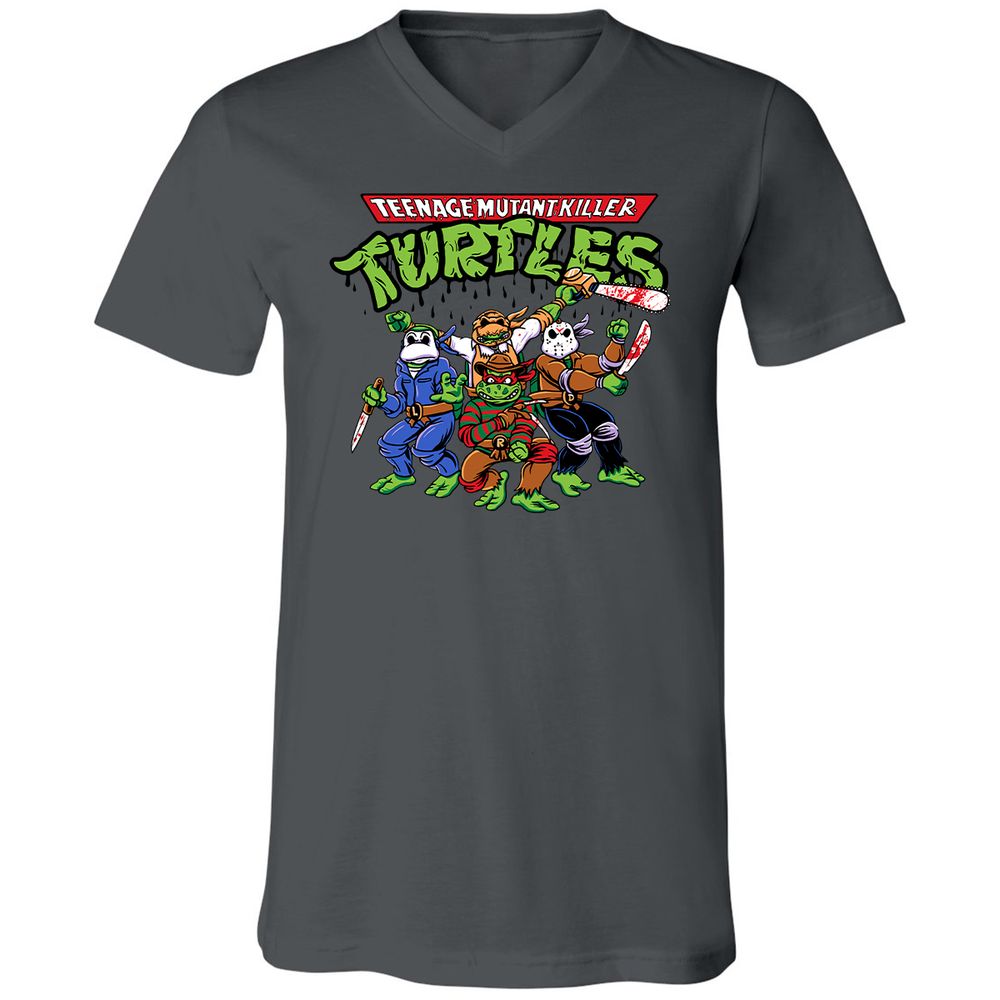 Unisex V-Neck T-Shirt - KUDUTGSL - Asphalt - 12