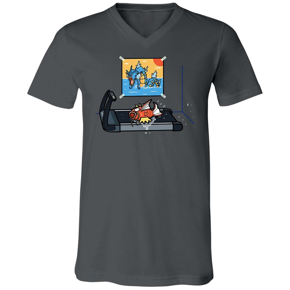 Unisex V-Neck T-Shirt - EGMUSM6H - Asphalt - 12