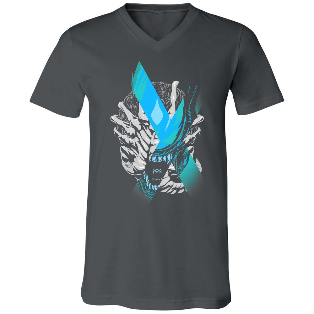 Unisex V-Neck T-Shirt - X6XW7949 - Asphalt - 12
