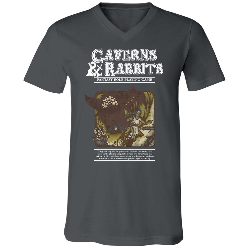 Unisex V-Neck T-Shirt - 8YSVR7MF - Asphalt - 12