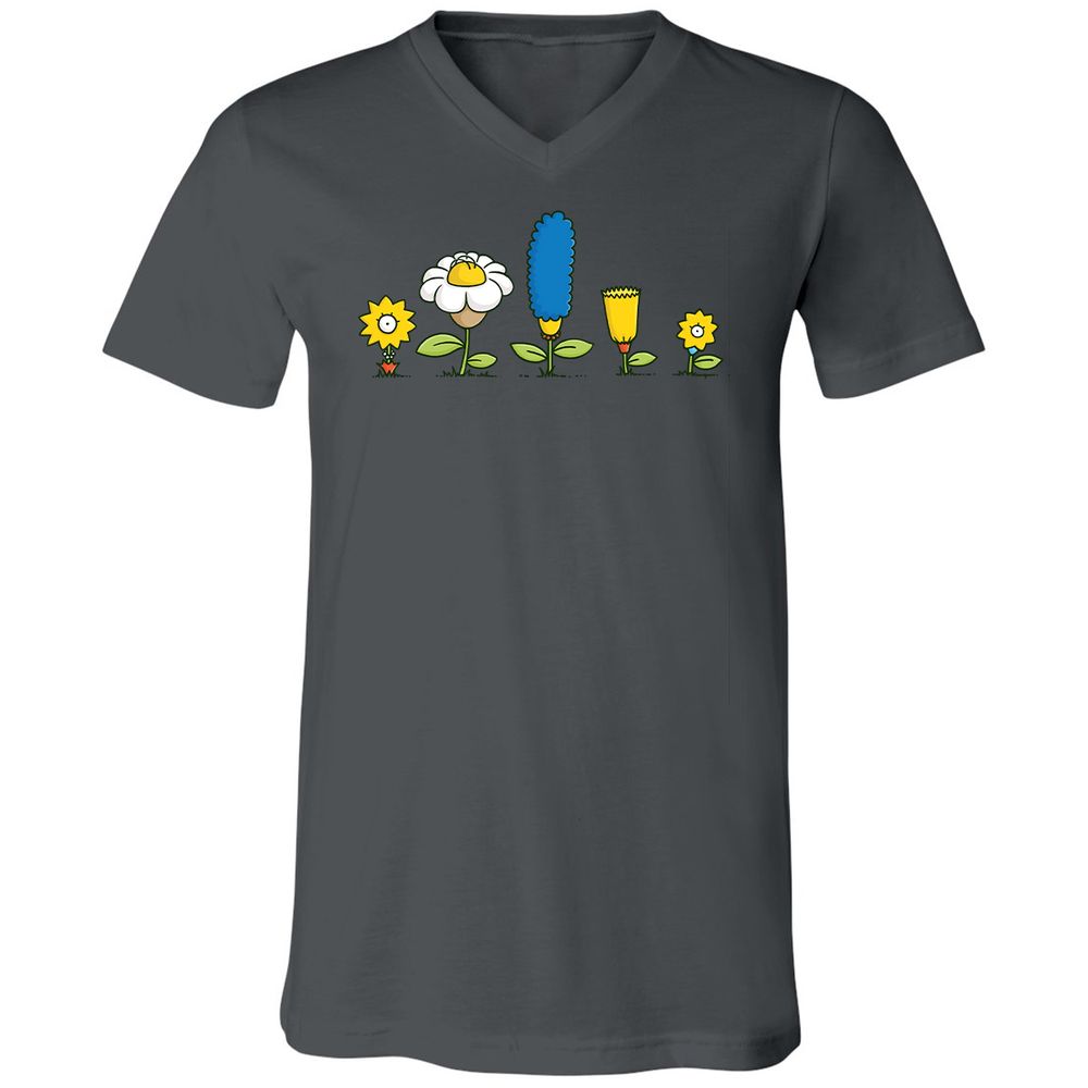 Unisex V-Neck T-Shirt - 4LPBL9XQ - Asphalt - 12