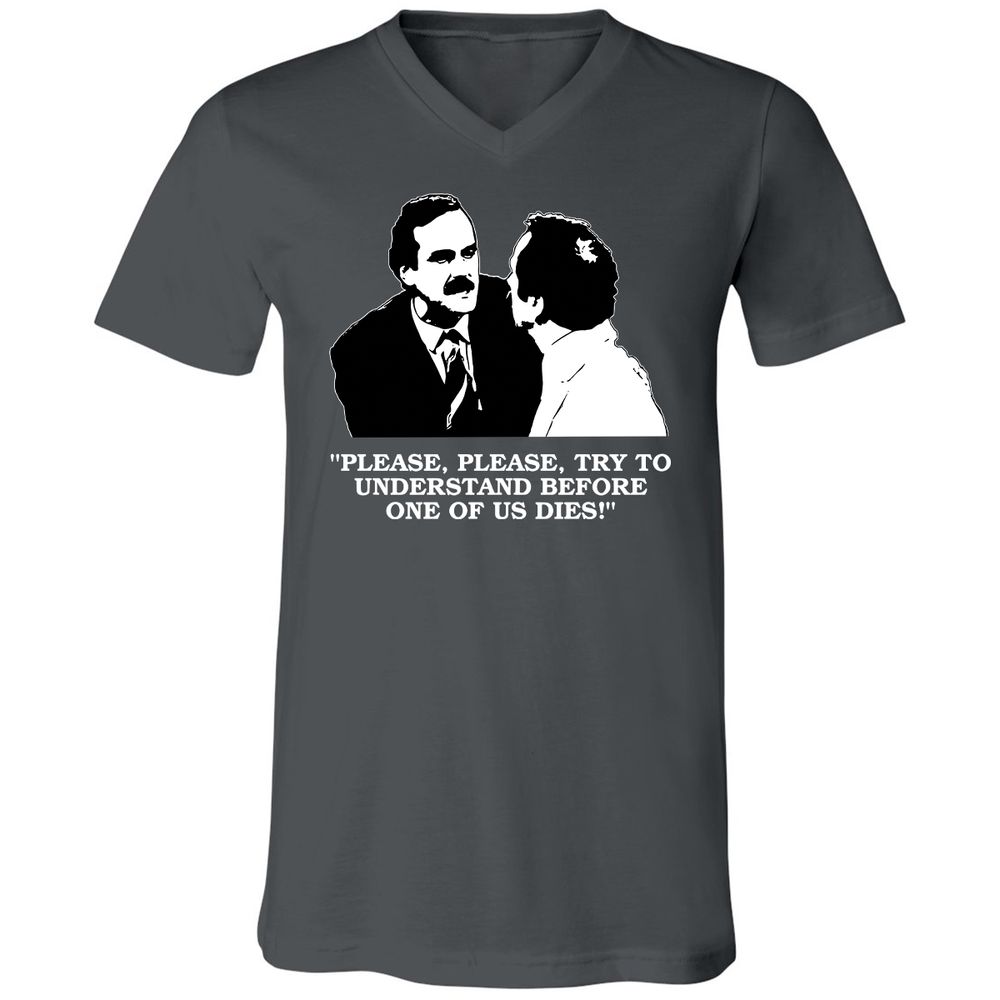 Unisex V-Neck T-Shirt - C82D5U26 - Asphalt - 12