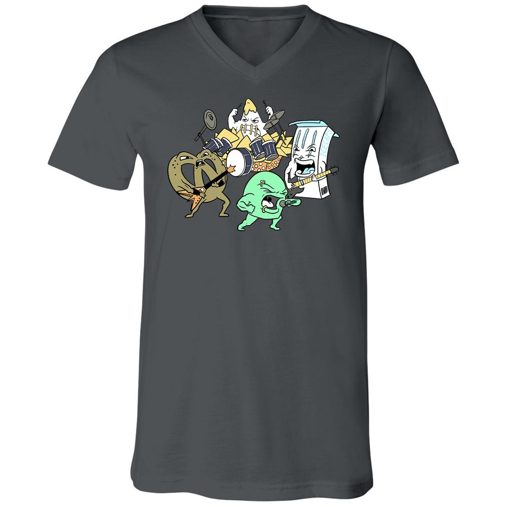 Unisex V-Neck T-Shirt - HS1RV4C7 - Asphalt - 12