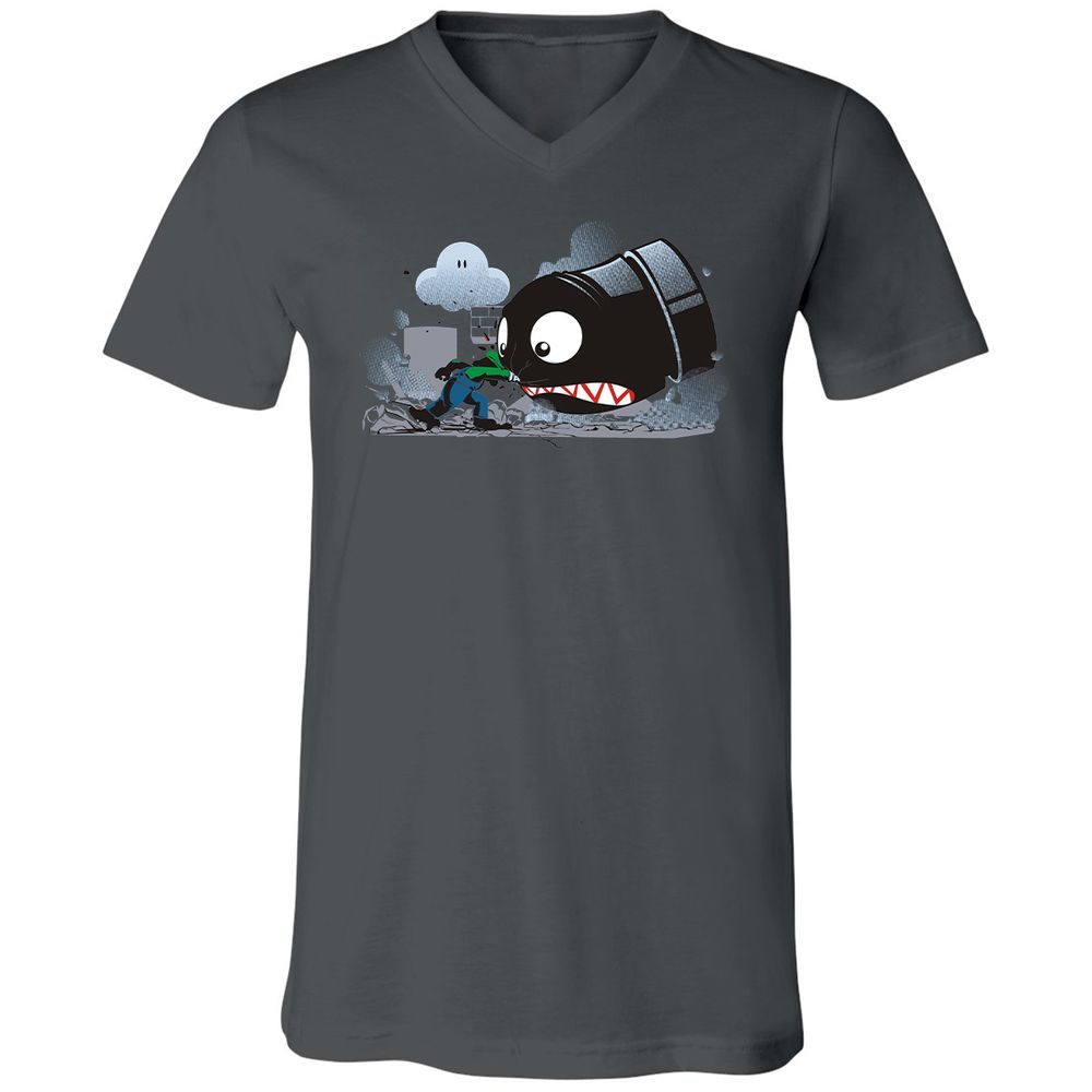 Unisex V-Neck T-Shirt - 7DYS8K68 - Asphalt - 12