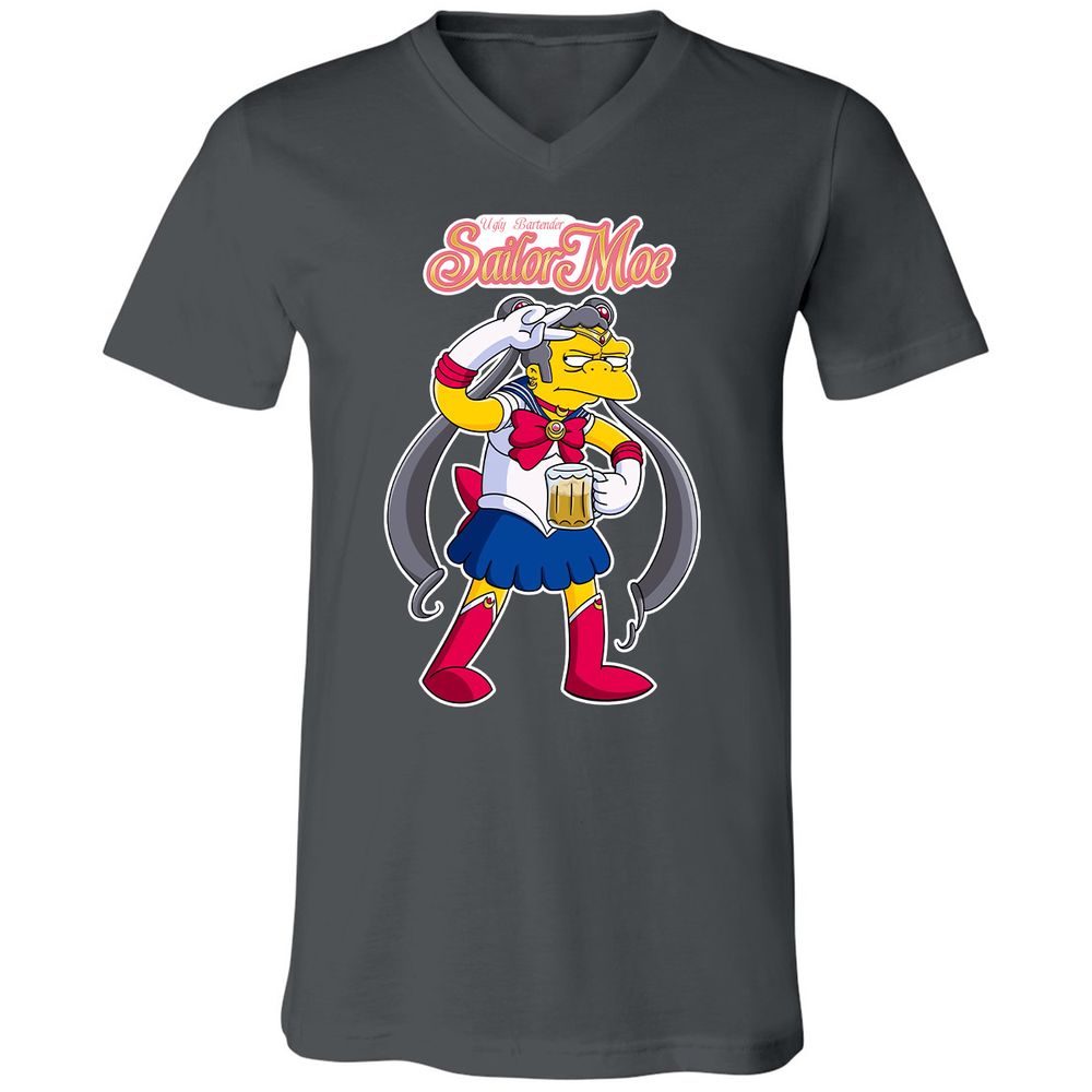 Unisex V-Neck T-Shirt - RP5NB6MK - Asphalt - 12
