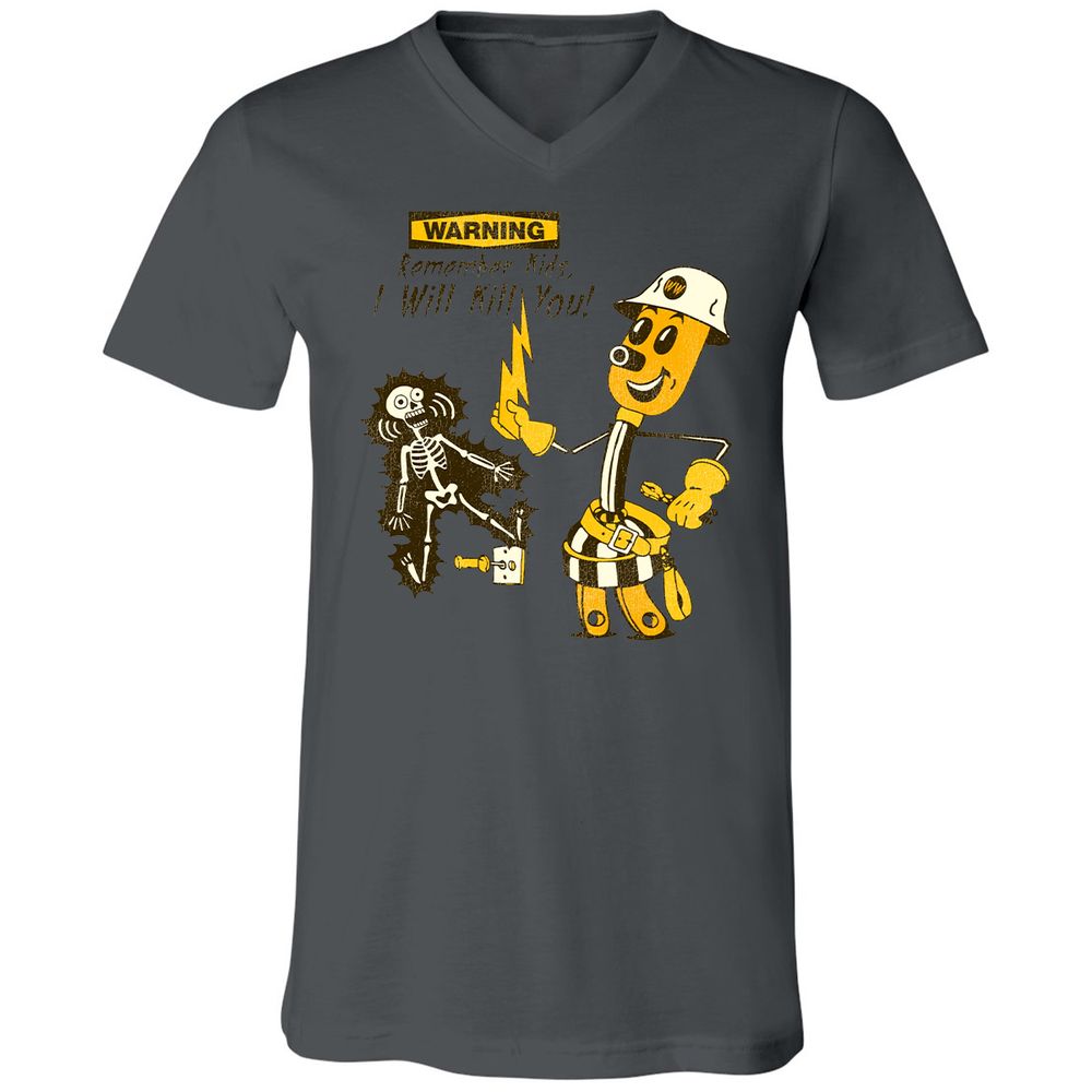 Unisex V-Neck T-Shirt - 14R78S83 - Asphalt - 12