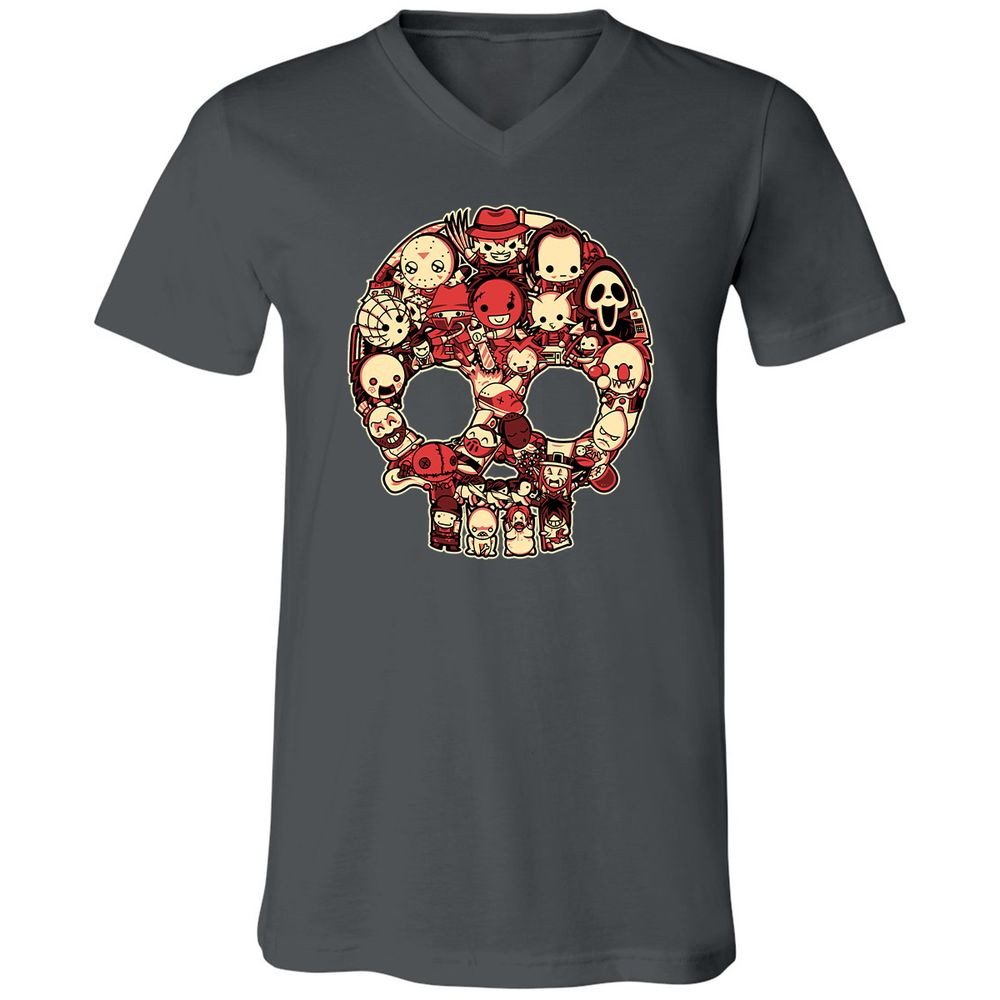 Unisex V-Neck T-Shirt - 6VQZRNGW - Asphalt - 12