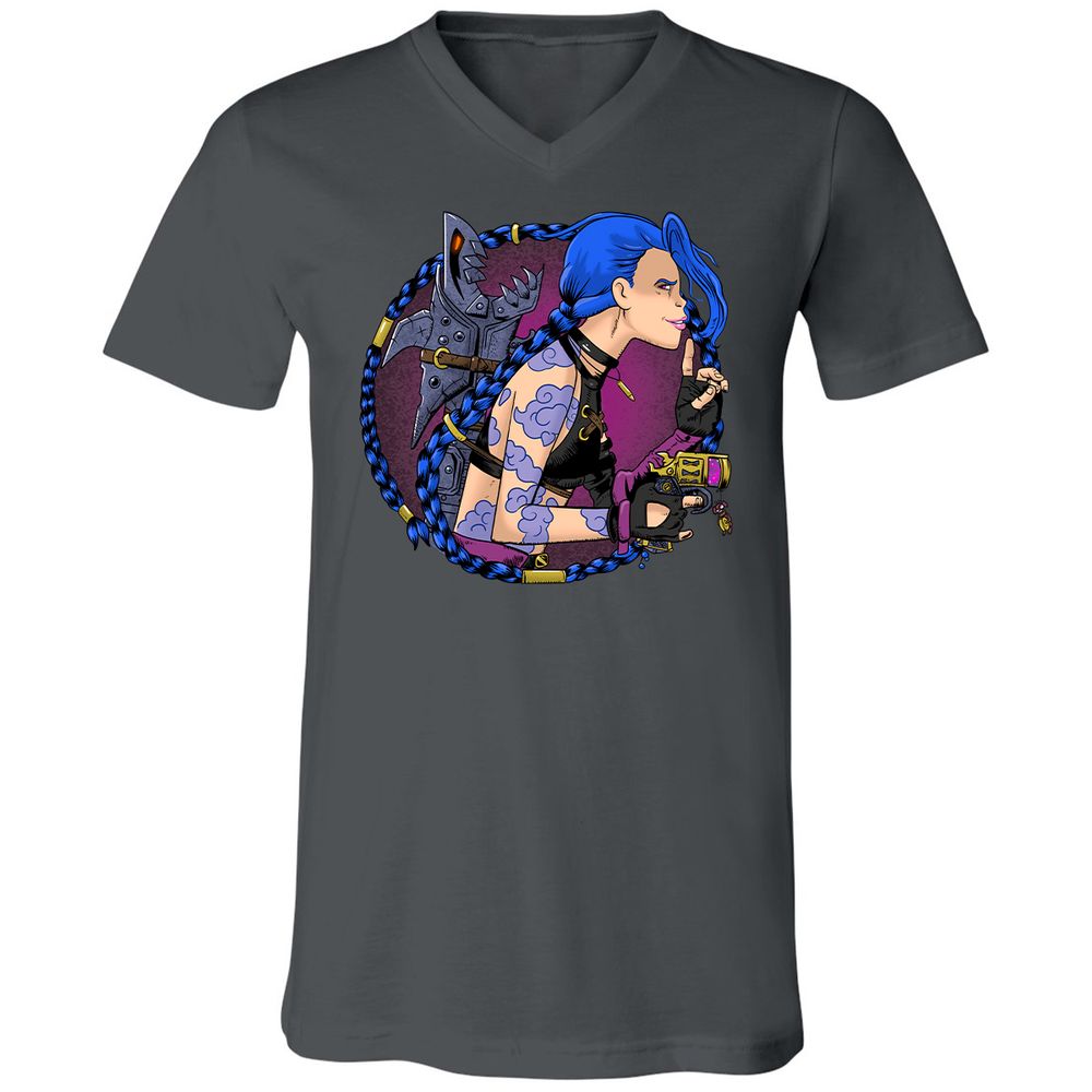 Unisex V-Neck T-Shirt - JU1JJMX5 - Asphalt - 12