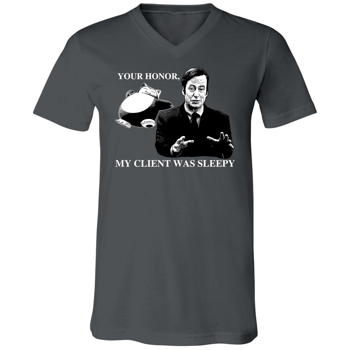 Unisex V-Neck T-Shirt - TKA8AKHV - Asphalt - 12