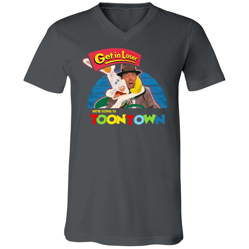 Unisex V-Neck T-Shirt - 4PXMDE5V - Asphalt - 12