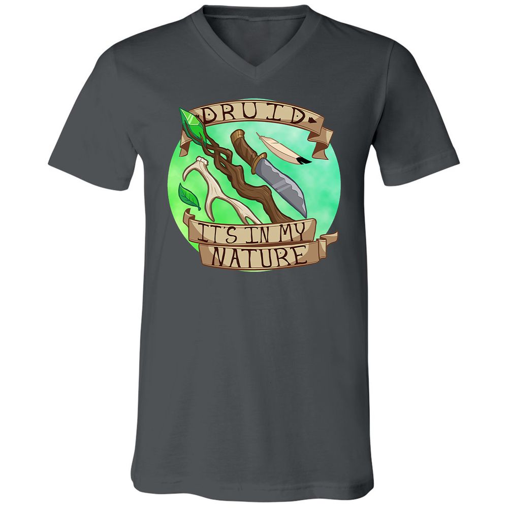 Unisex V-Neck T-Shirt - FEFQDBG5 - Asphalt - 12