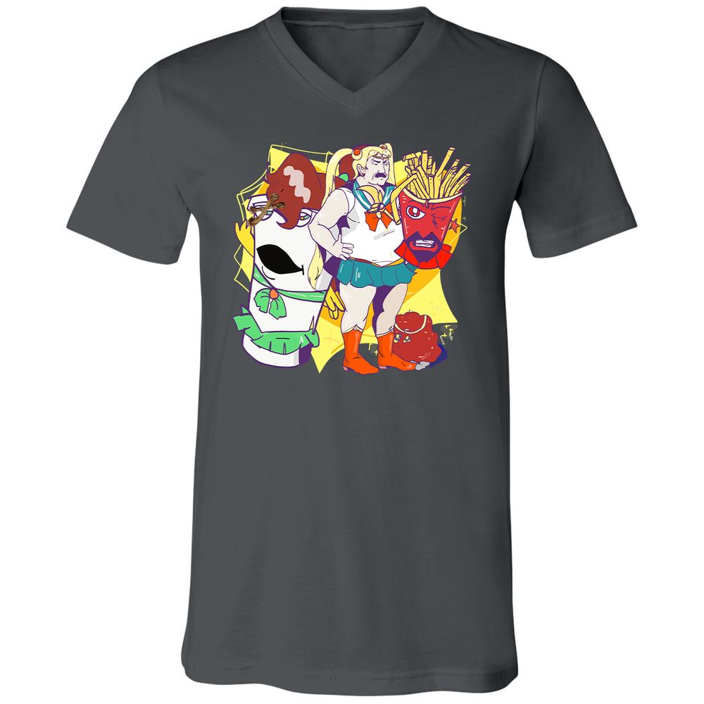Unisex V-Neck T-Shirt - E42EMJK4 - Asphalt - 12
