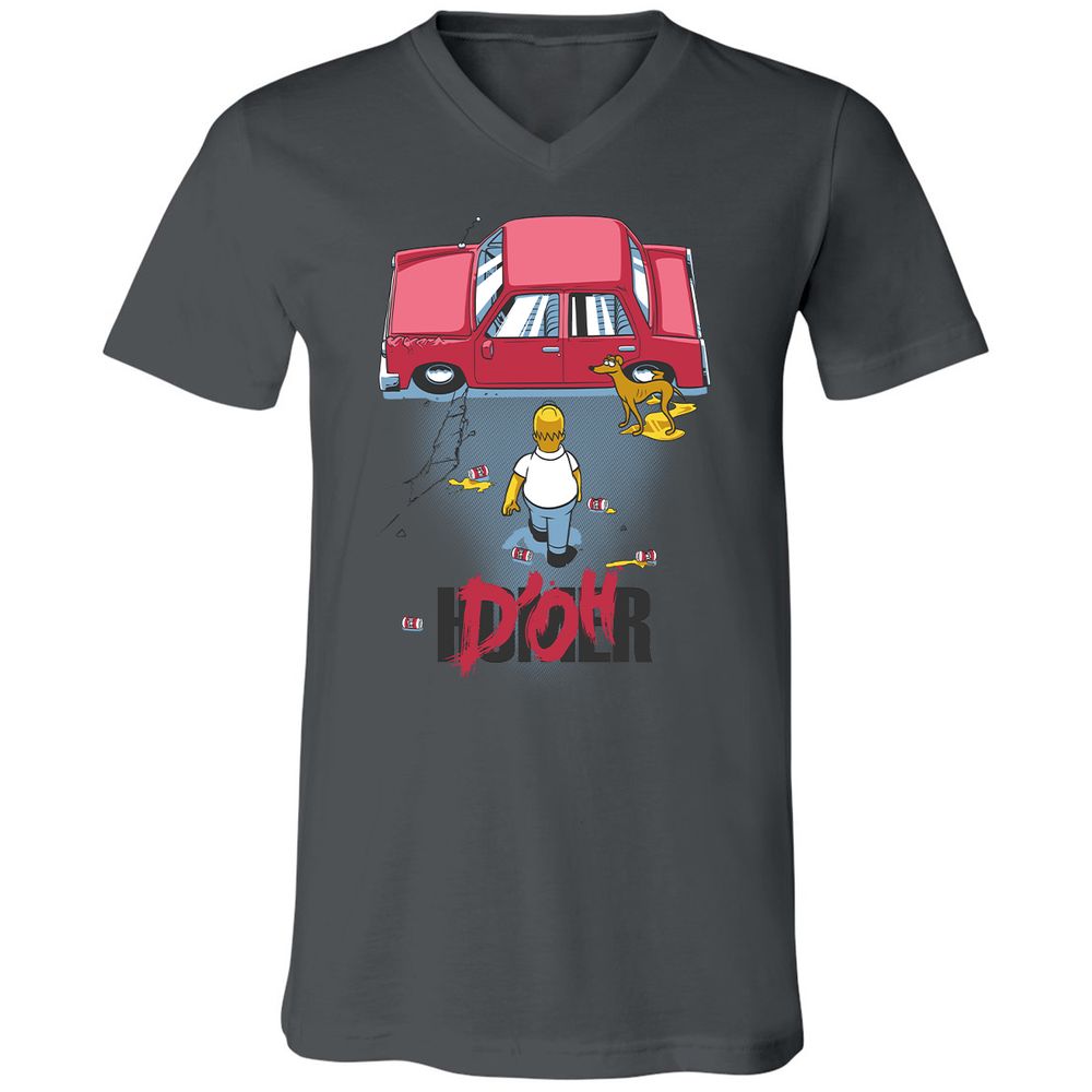 Unisex V-Neck T-Shirt - VMGCRH7V - Asphalt - 12