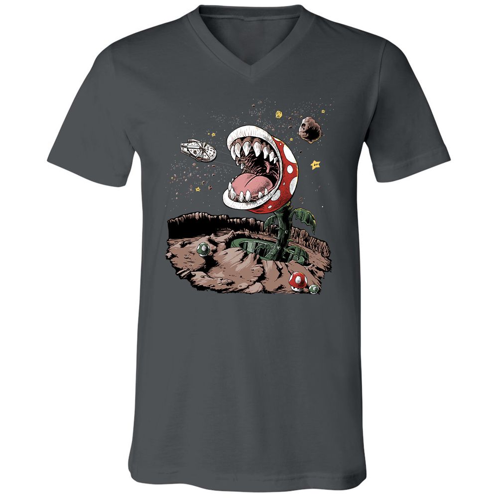 Unisex V-Neck T-Shirt - 5JBQEE7N - Asphalt - 12