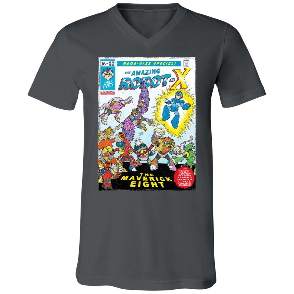 Unisex V-Neck T-Shirt - 6KNQZDAD - Asphalt - 12