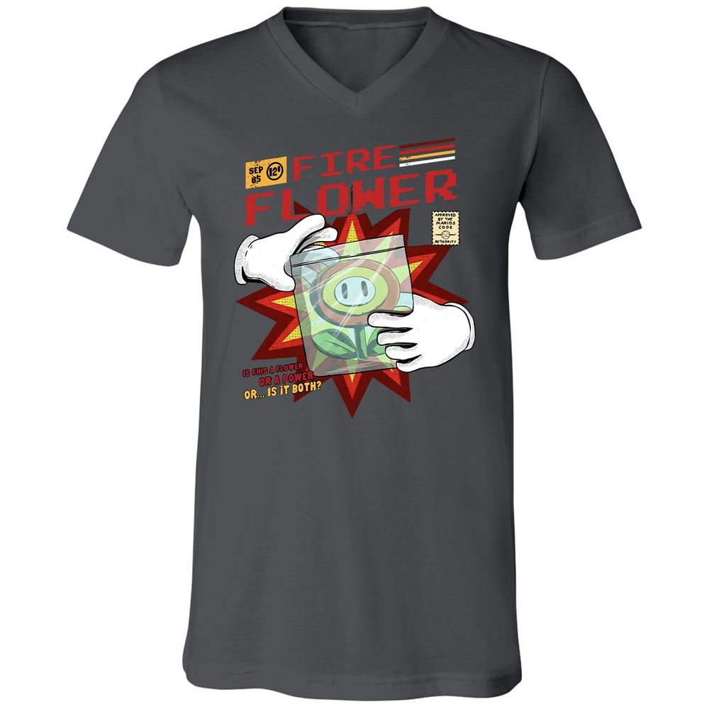 Unisex V-Neck T-Shirt - Y7EM8ZXW - Asphalt - 12