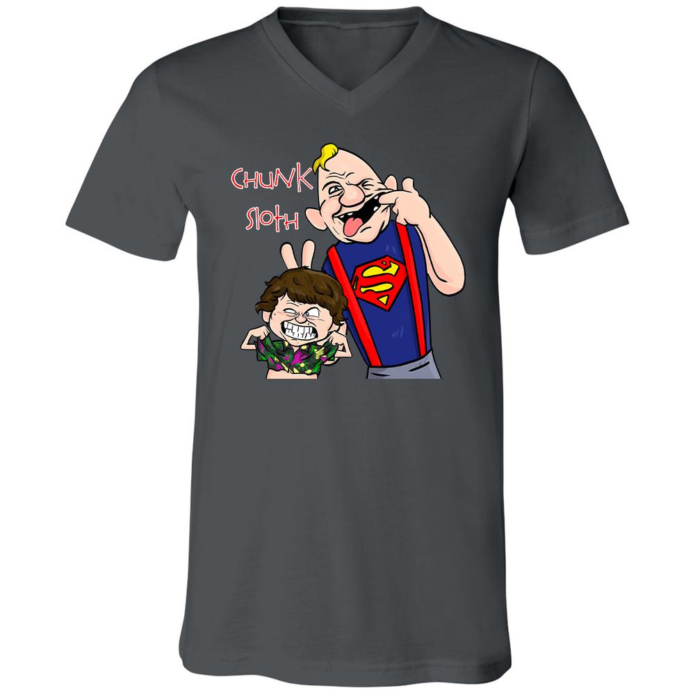 Unisex V-Neck T-Shirt - Q6A1HSZ3 - Asphalt - 12