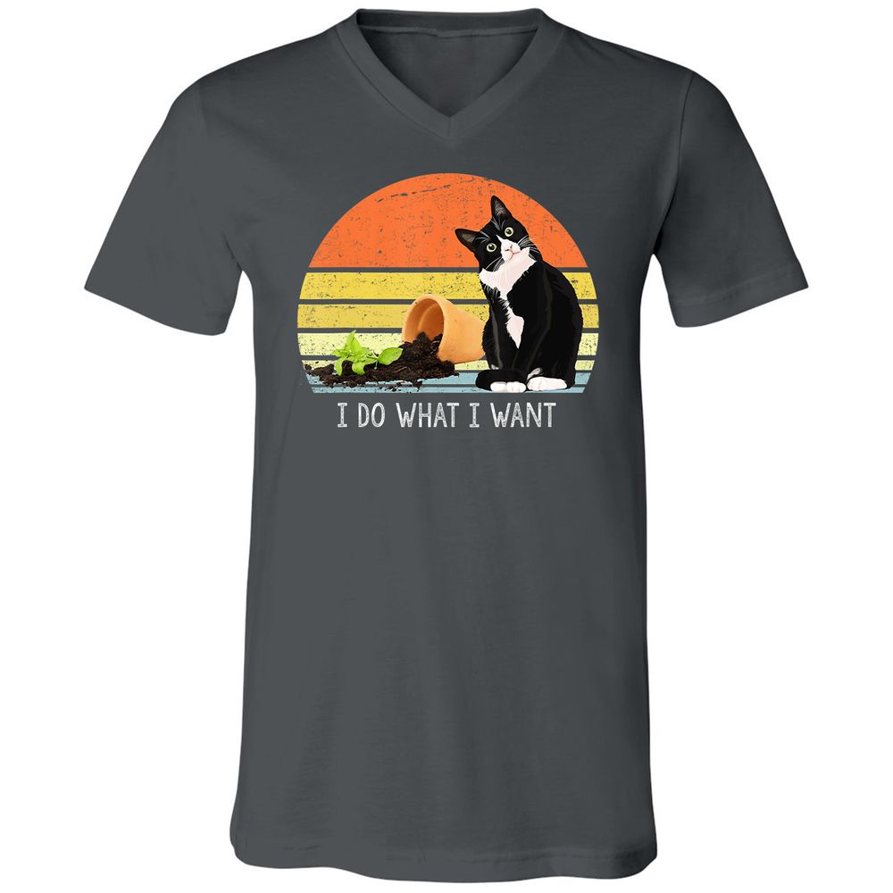 Unisex V-Neck T-Shirt - XWG6LZAG - Asphalt - 12