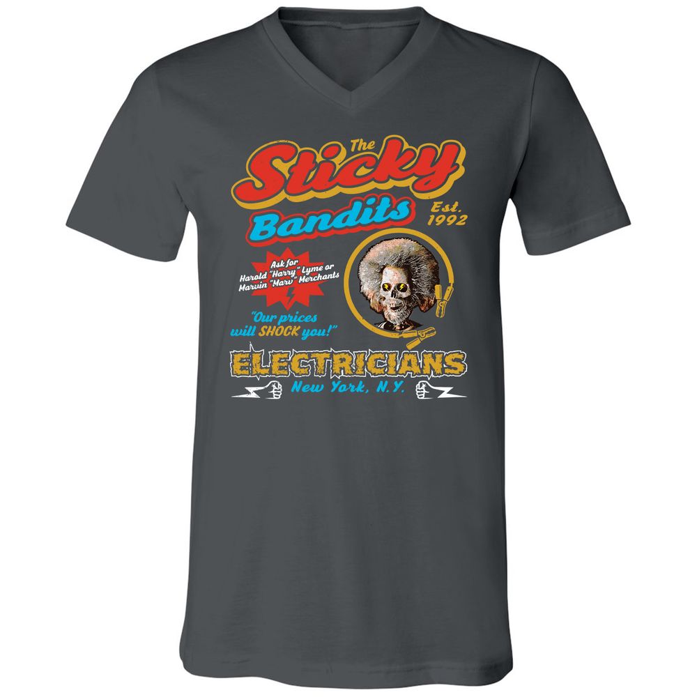 Unisex V-Neck T-Shirt - KJF7PV6Q - Asphalt - 12
