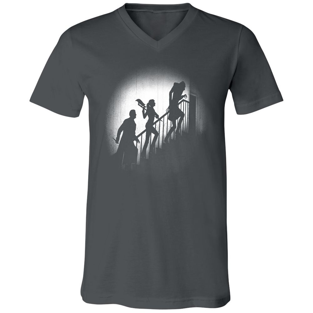 Unisex V-Neck T-Shirt - HCH9TXTT - Asphalt - 12
