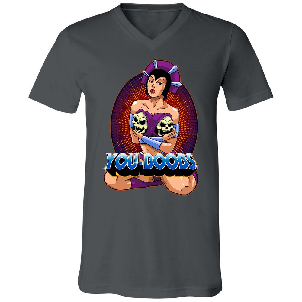 Unisex V-Neck T-Shirt - 829VQMD3 - Asphalt - 12