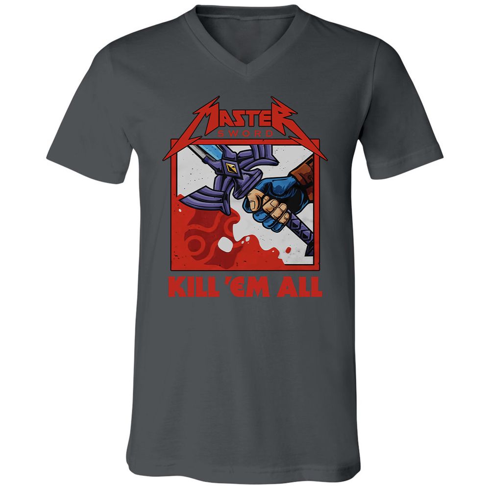 Unisex V-Neck T-Shirt - KDNRBUK7 - Asphalt - 12