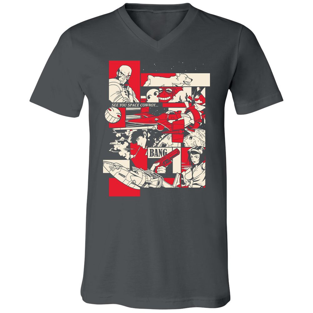 Unisex V-Neck T-Shirt - YDNZ35LC - Asphalt - 12