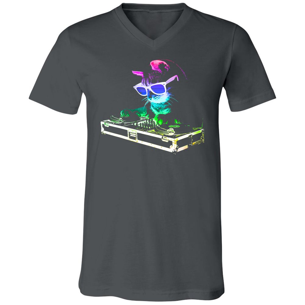 Unisex V-Neck T-Shirt - VY61PJTJ - Asphalt - 12