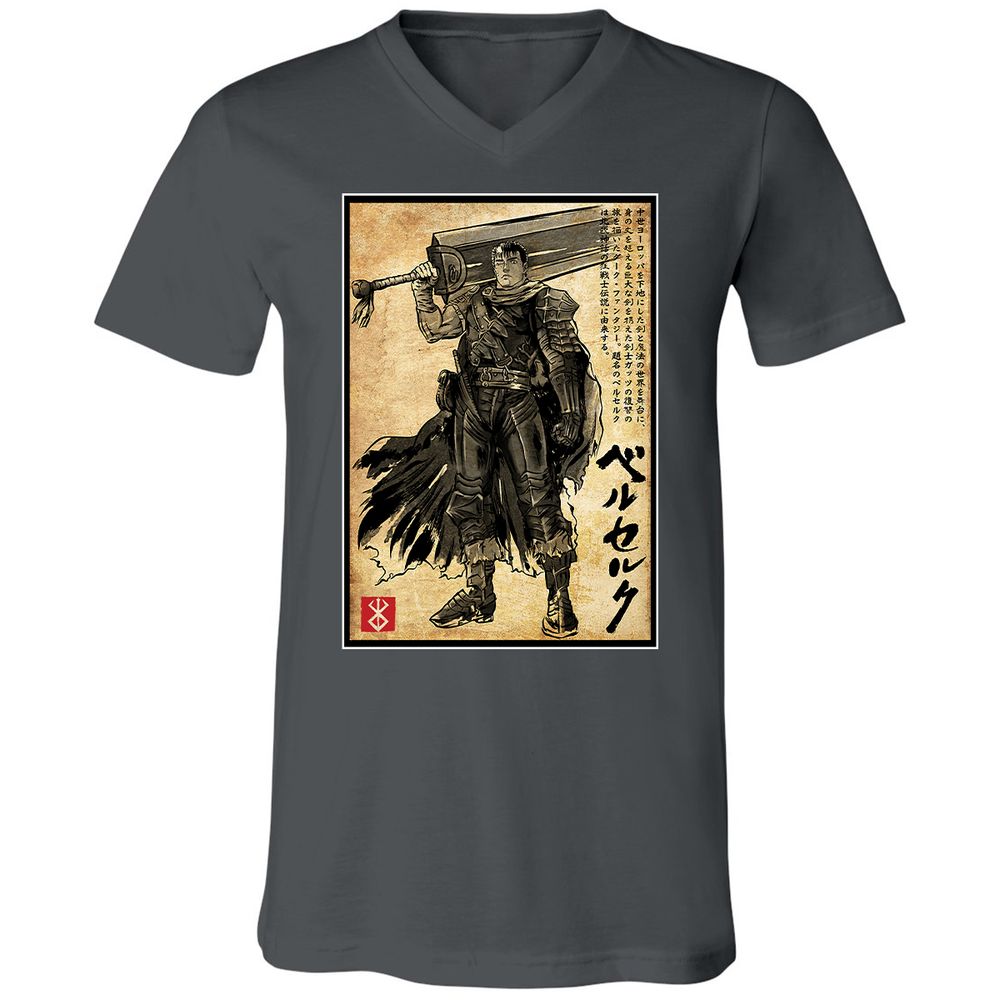 Unisex V-Neck T-Shirt - 6V9UDS5Q - Asphalt - 12
