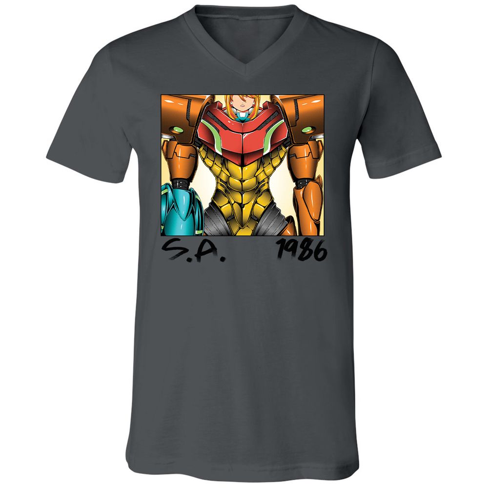 Unisex V-Neck T-Shirt - DR59PR82 - Asphalt - 12