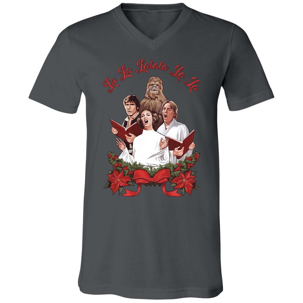 Unisex V-Neck T-Shirt - XASZMXJH - Asphalt - 12