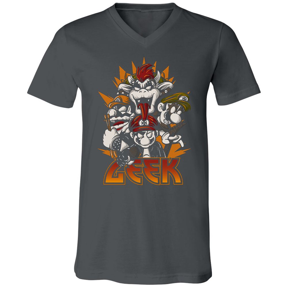 Unisex V-Neck T-Shirt - QZHASNWA - Asphalt - 12