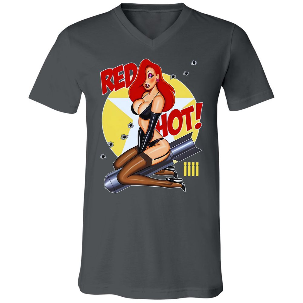 Unisex V-Neck T-Shirt - 5XTD7F13 - Asphalt - 12